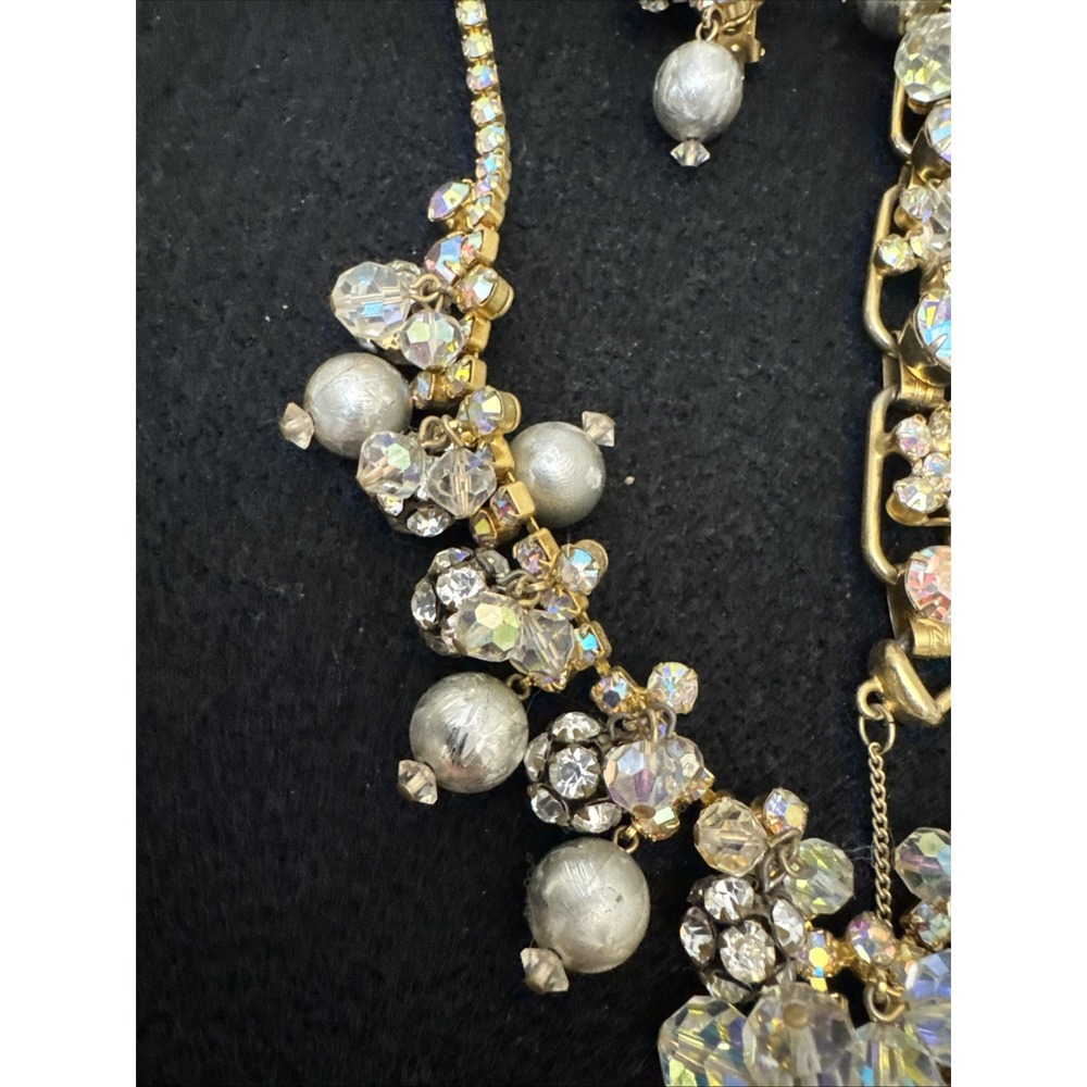 Decadent Juliana D&E Faux Pearl Iridescent Rhinestone 3 Piece Parure Set AB Rare - Picture 5 of 16